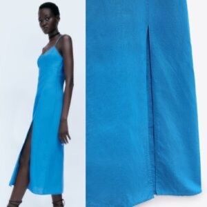 NEW WITH TAGS ZARA LINEN BLEND MIDI DRESS